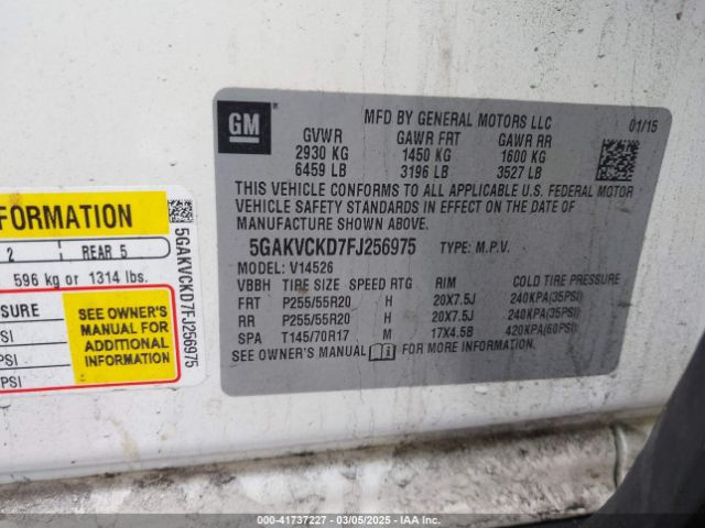 5GAKVCKD7FJ256975 Buick Enclave Premium
