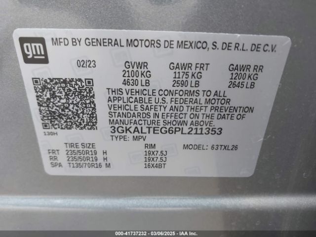 3GKALTEG6PL211353 GMC Terrain Awd Sle