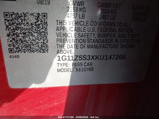 1G11Z5S3XKU147266 Chevrolet IMPALA LT