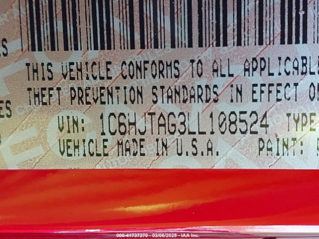 1C6HJTAG3LL108524 Jeep Gladiator Sport S 4x4