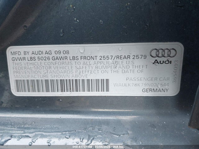 2009 AUDI A4 WAULK78K79N021544 Photo 8