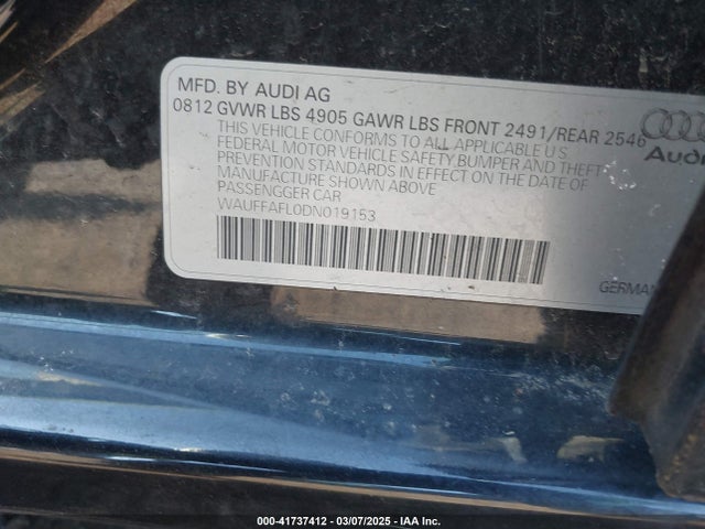 2013 AUDI A4 WAUFFAFL0DN019153 Photo 8