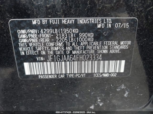 JF1GJAA64FH023334 Subaru Impreza 2.0i
