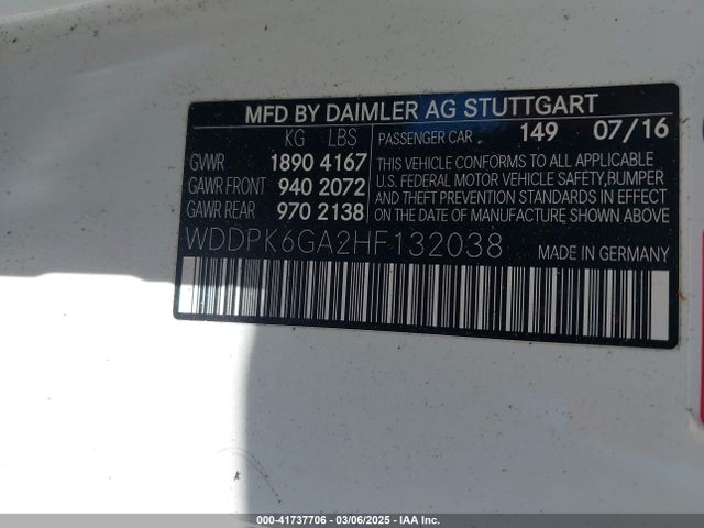 WDDPK6GA2HF132038 Mercedes-Benz Amg Slc 43