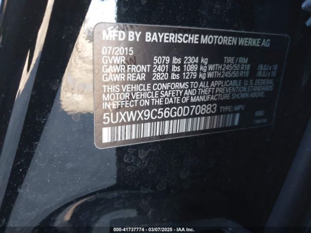 5UXWX9C56G0D70883 BMW X3 Xdrive28i