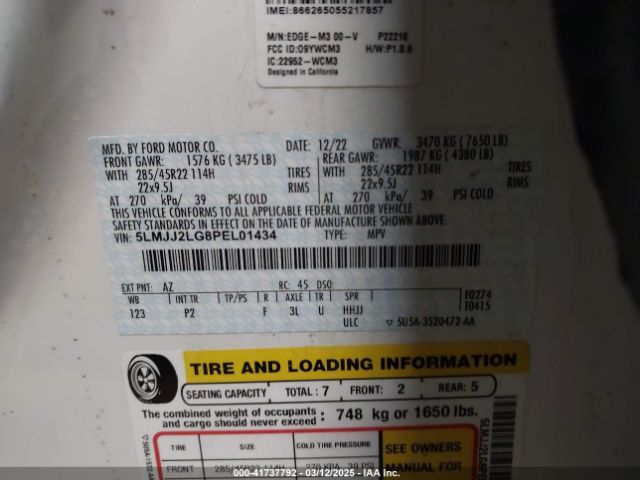 5LMJJ2LG8PEL01434 Lincoln Navigator Reserve
