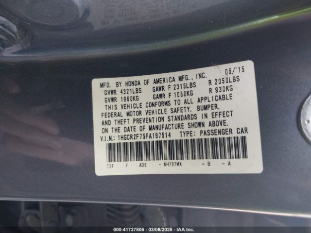 1HGCR2F75FA197514 Honda ACCORD EX