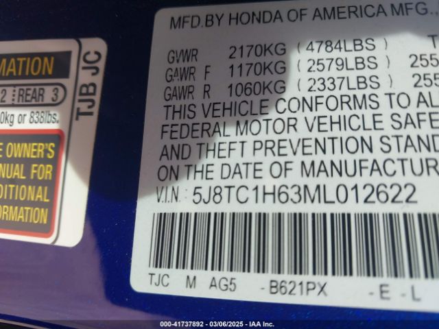 5J8TC1H63ML012622 Acura Rdx A-spec Package