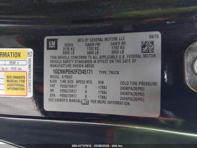 1GCNKPEH2FZ345171 Chevrolet Silverado 1500 Wt
