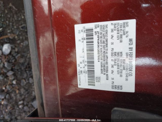 2FMPK4K96GBB76924 Ford Edge Titanium