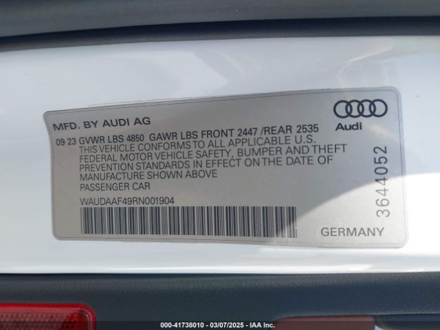 2024 AUDI A4 WAUDAAF49RN001904 Photo 8