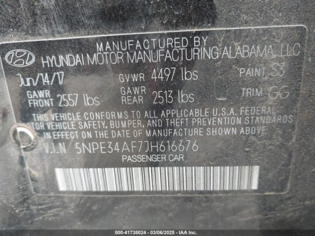 5NPE34AF7JH616676 Hyundai gdi theta-ii