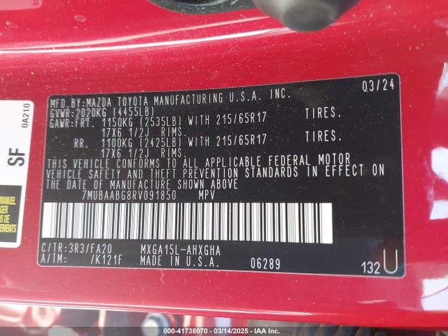 7MUBAABG8RV091850 Toyota m20a-fks