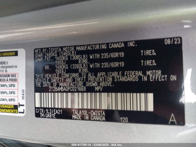 2T2BAMBA0PC021669 Lexus Rx 350 Premium