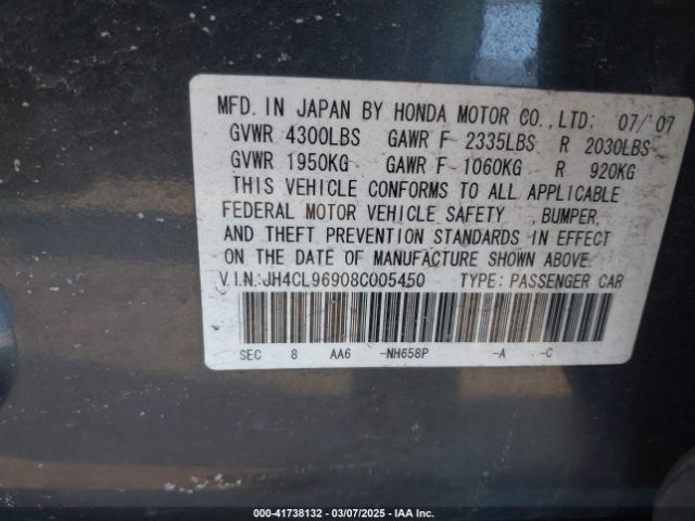 2008 ACURA TSX JH4CL96908C005450 Photo 8