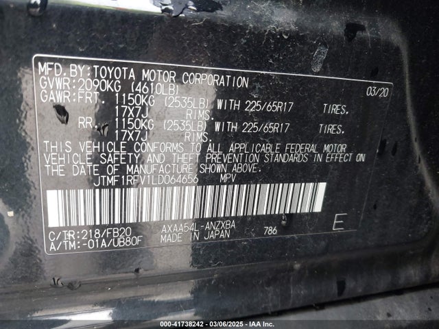Toyota RAV4 LE 2020 JTMF1RFV1LD064656 Image 9