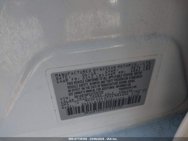 3N1AB7AP2JY333720 Nissan SENTRA S