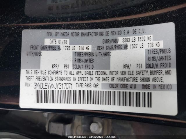 3MYDLBYVXJY317071 Toyota YARIS IA