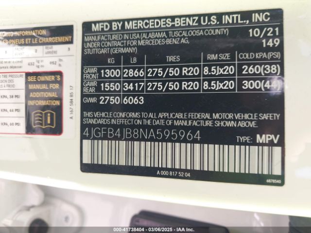 2022 MERCEDES-BENZ GLE 350 4JGFB4JB8NA595964 Photo 8