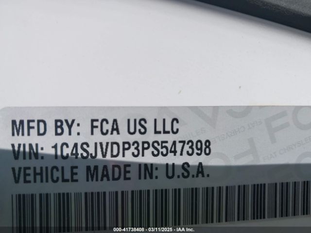 1C4SJVDP3PS547398 Jeep Wagoneer Series Iii 4x4