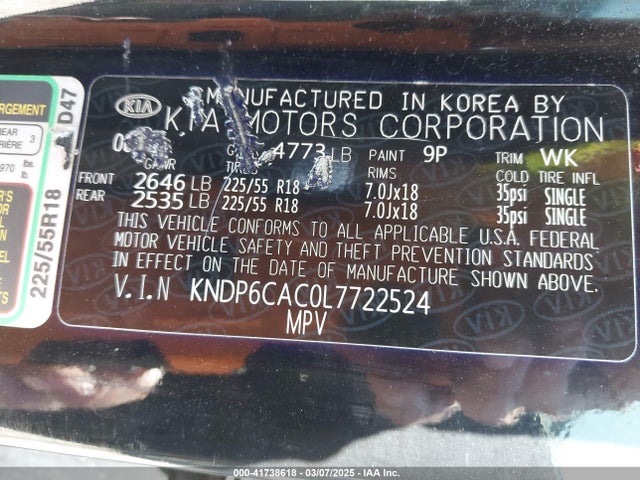 KNDP6CAC0L7722524 KIA SPORTAGE S