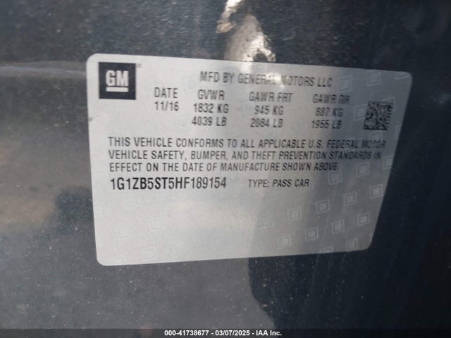 Chevrolet MALIBU LS 2017 1G1ZB5ST5HF189154 Image 9
