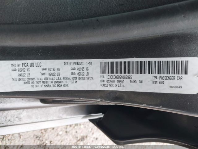 2016 CHRYSLER 200 1C3CCCAB8GN169965 Photo 8