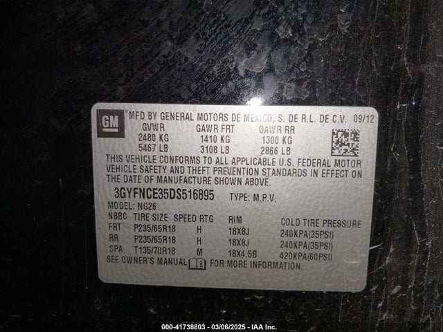 2013 CADILLAC SRX 3GYFNCE35DS516895 Photo 8