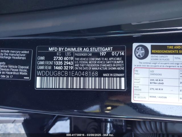 WDDUG8CB1EA048168 Mercedes-Benz S 550