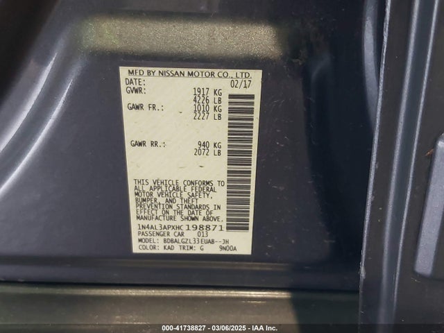 1N4AL3APXHC198871 Nissan Altima 2.5 S