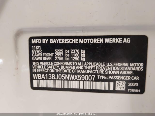 WBA13BJ05NWX59007 BMW 530 I Xdrive
