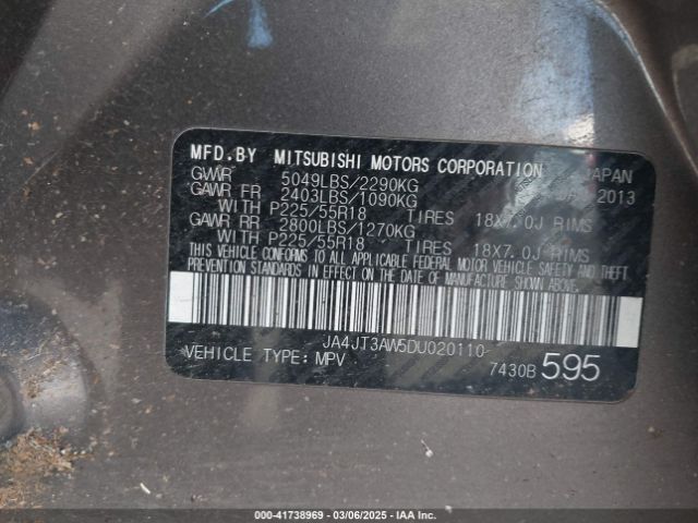 2013 MITSUBISHI OUTLANDER JA4JT3AW5DU020110 Photo 8