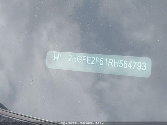 2HGFE2F51RH564793 Honda Civic Sport