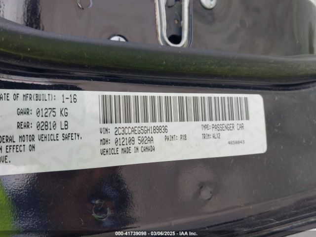 2C3CCAEG5GH189836 Chrysler 300C