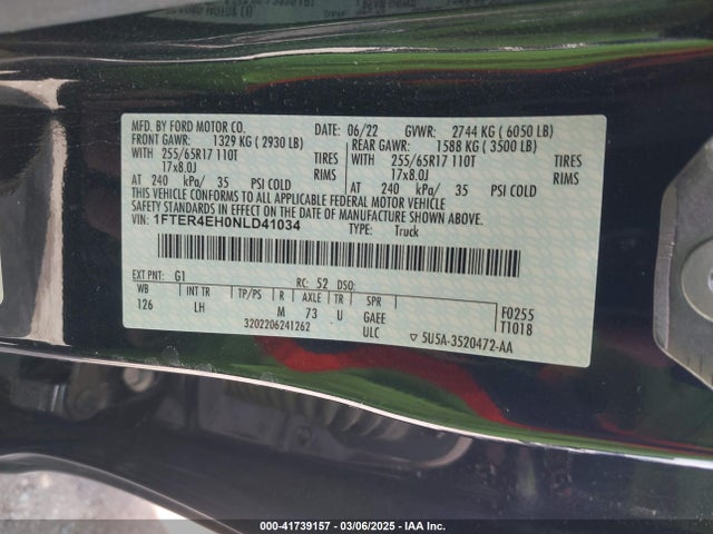 1FTER4EH0NLD41034 Ford RANGER XL
