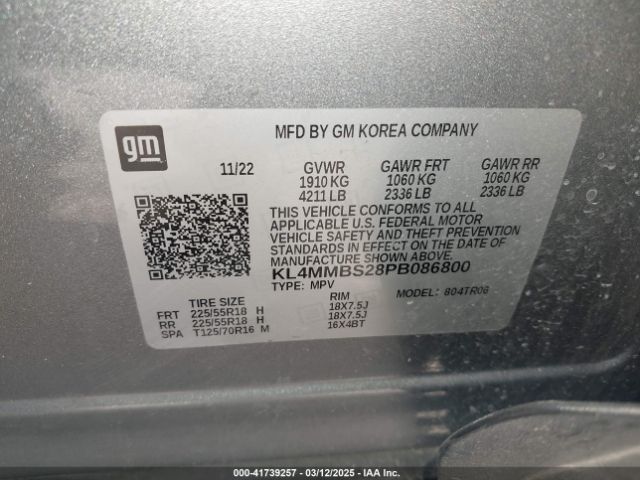 KL4MMBS28PB086800 Buick Encore Gx Preferred Fwd