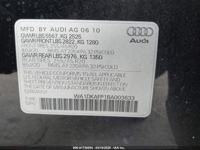 2011 AUDI Q5 WA1DKAFP1BA003633 Photo 8