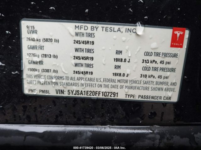 5YJSA1E20FF107291 Tesla Model S 70d/85d/p85d