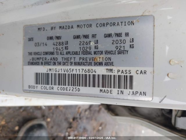 JM1GJ1V65F1176804 Mazda Mazda6 I Touring