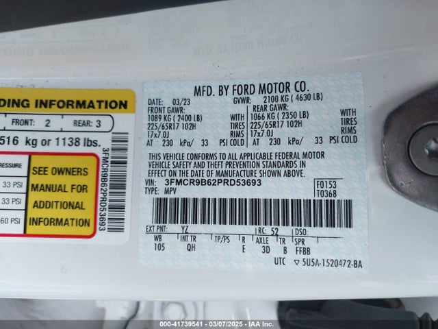 Ford Bronco Sport Big Bend 2023 3FMCR9B62PRD53693 Image 9