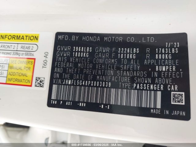 JHMFL5G48PX003039 Honda Civic Type R Touring