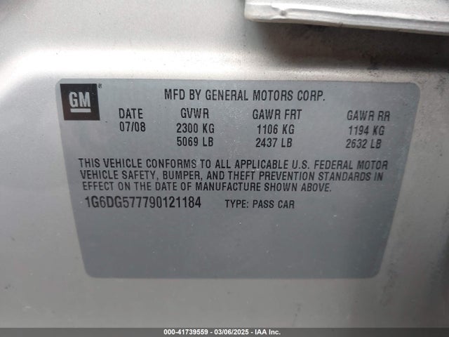2009 CADILLAC CTS 1G6DG577790121184 Photo 8