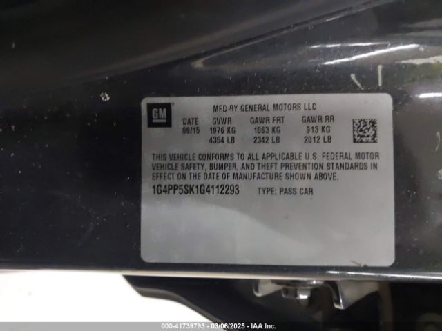 1G4PP5SK1G4112293 Buick Verano