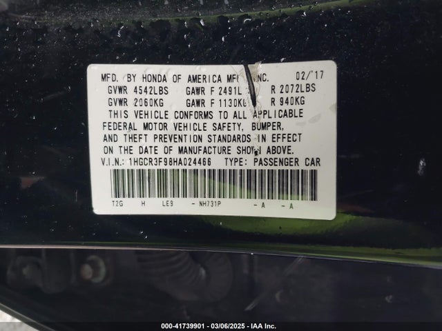 1HGCR3F98HA024466 Honda Accord Touring V6