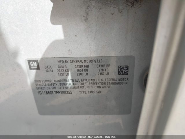 2015 CHEVROLET MALIBU 1G11B5SL7FF188355 Photo 8