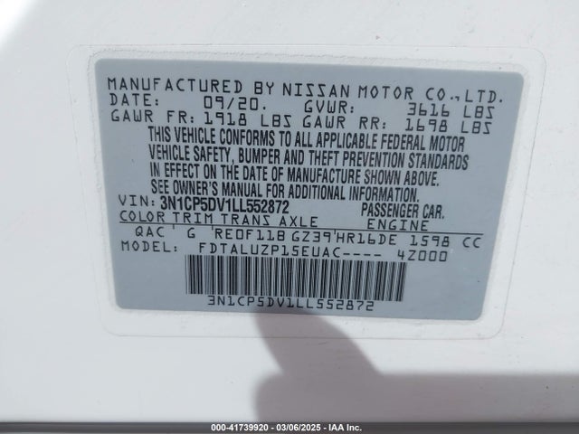 Nissan 2020 2020 3N1CP5DV1LL552872 Image 9