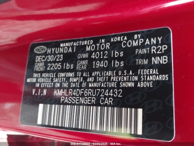 KMHLR4DF6RU724432 Hyundai Elantra N Line