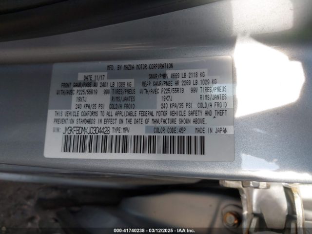 JM3KFBDMXJ0304428 Mazda Cx-5 Grand Touring