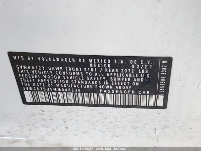 2021 VOLKSWAGEN JETTA 3VWC57BU5MM046236 Photo 8