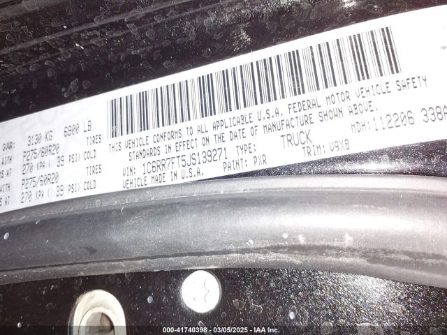 1C6RR7FT5JS139271 RAM 1500